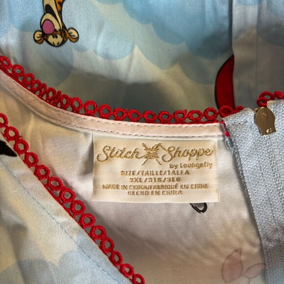 Disney Winnie The Pooh Loungefly Stitch Shoppe Dress Size 3XL Blue Belted Zipper - Picture 11 of 11